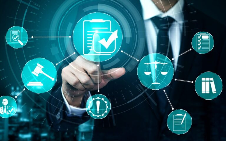 Compliance rule law and regulation graphic interface for business quality policy planning to meet international standard.